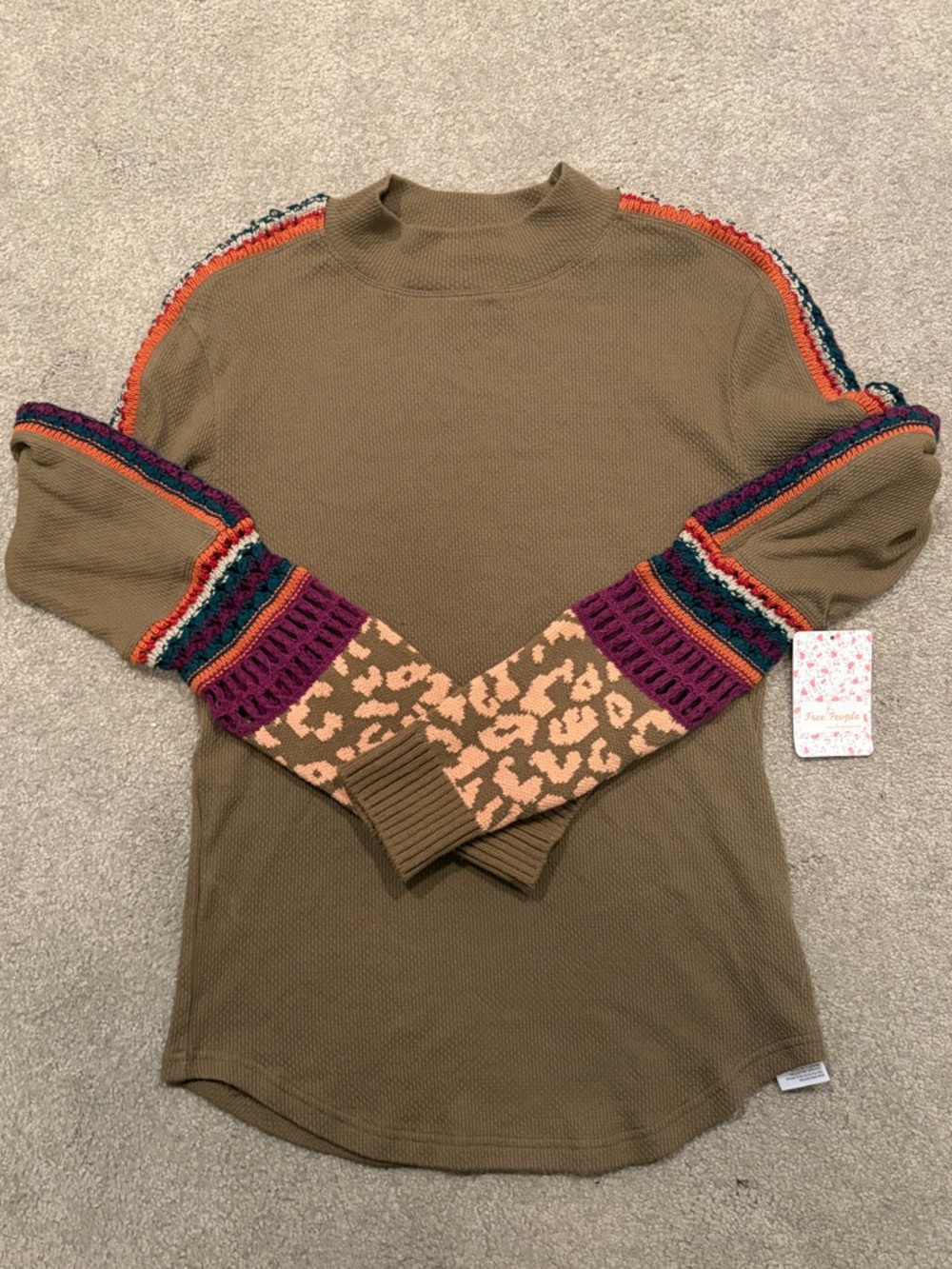 Free People Switch It Up Thermal Sweater Size L NWT